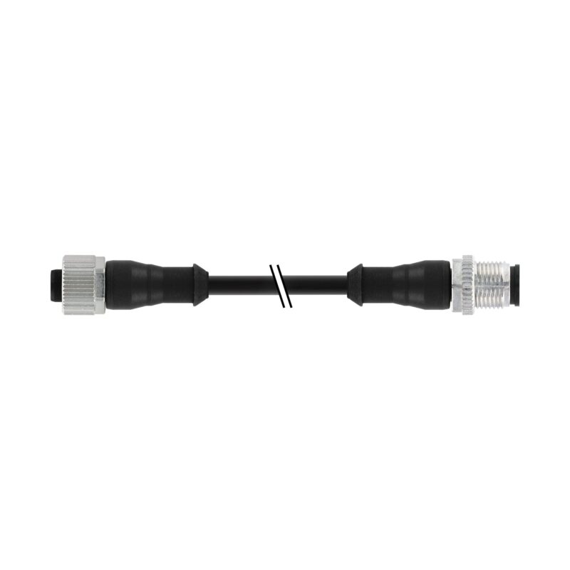Connection cables M12+M12 SOCKET + PLUG 4 wires 0.34 mm2