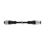 Connection cables quick lock M12+M12 Straight Straight SOCKET + PLUG 4 wires 0.34 mm2 NO LED